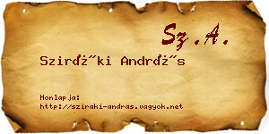 Sziráki András névjegykártya