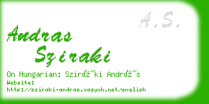 andras sziraki business card